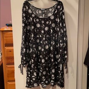 Long-sleeve celestial peasant dress